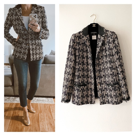 Chanel runway 2005 fall tweed blazer black πHPπ
